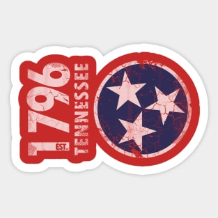 1776 Tennessee State Flag Retro Fade Sticker